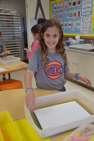 Third Graders Create Original Chalk Float Prints
